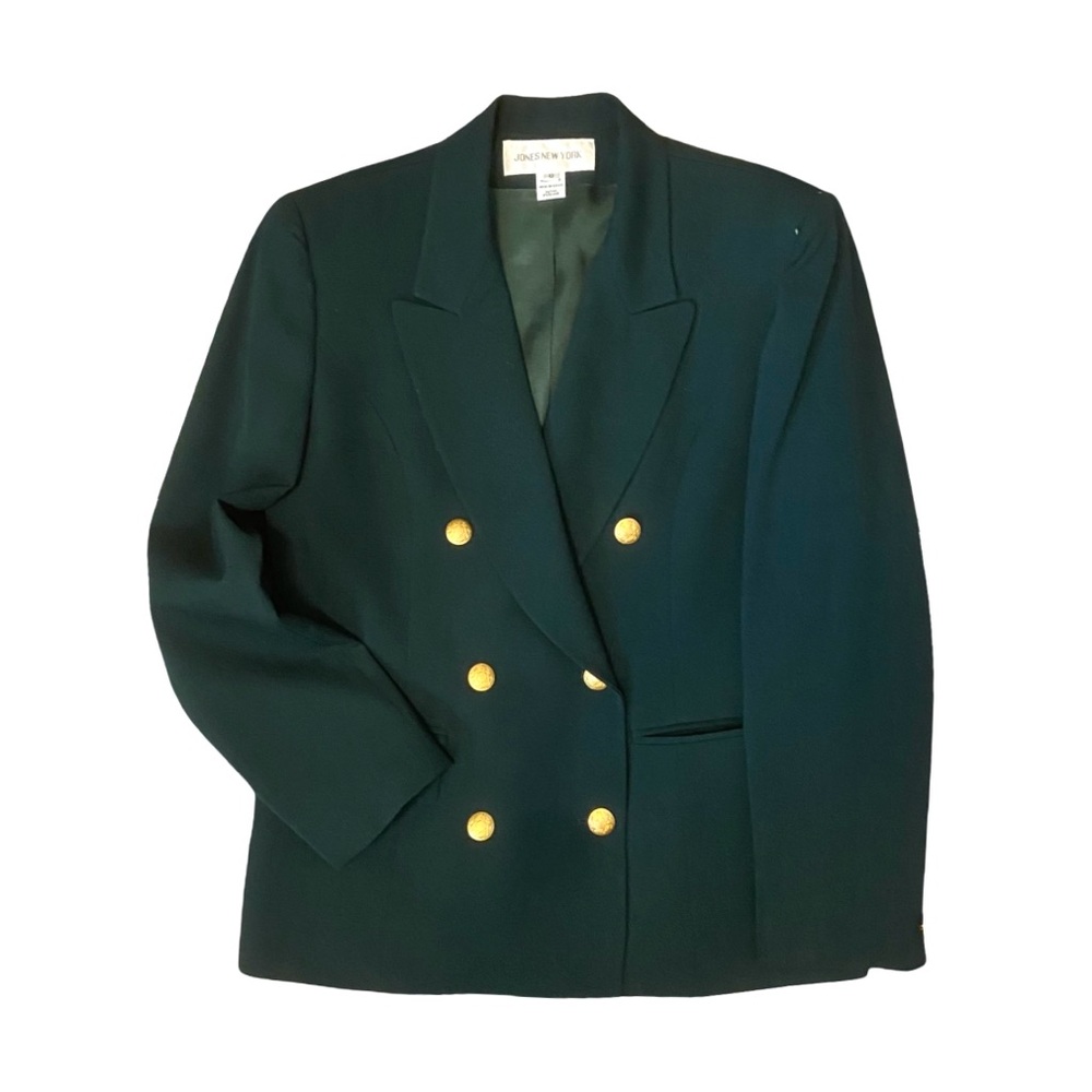 Vintage Hunter Green Double Breasted Wool Blazer